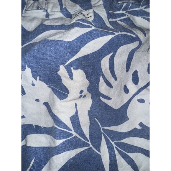 Roxy Blue Hawaiian Floral Print Canvas Tote Bag Beach Summer Y2K - Picture 2 of 3